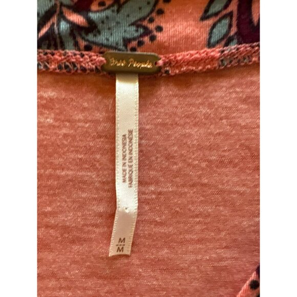 Free People Maui Wowie Floral Print Tie Sides Boho Top With V-Neck & Flowy Sleev - Picture 3 of 8